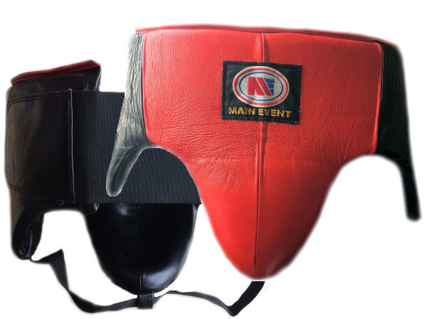 Main Event Pro Gel Groin Guard Kidney Protector Red Black
